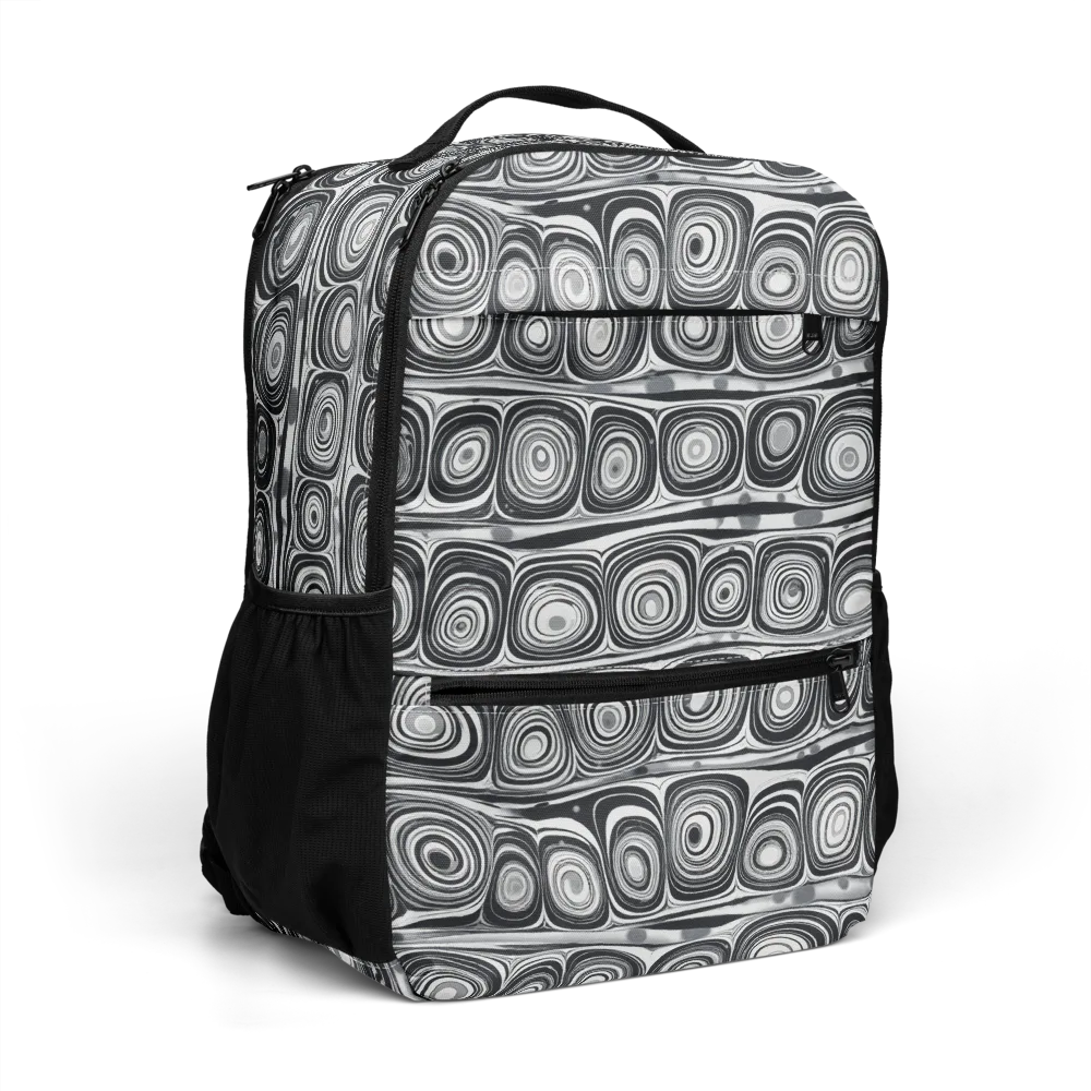 Monochrome Strata on Utility Backpack — Right Front