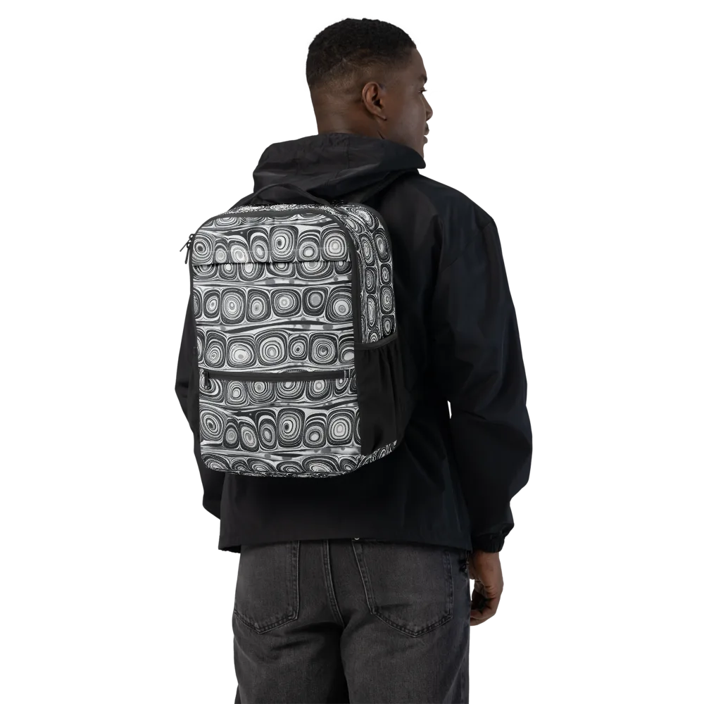 Monochrome Strata on Utility Backpack — Back