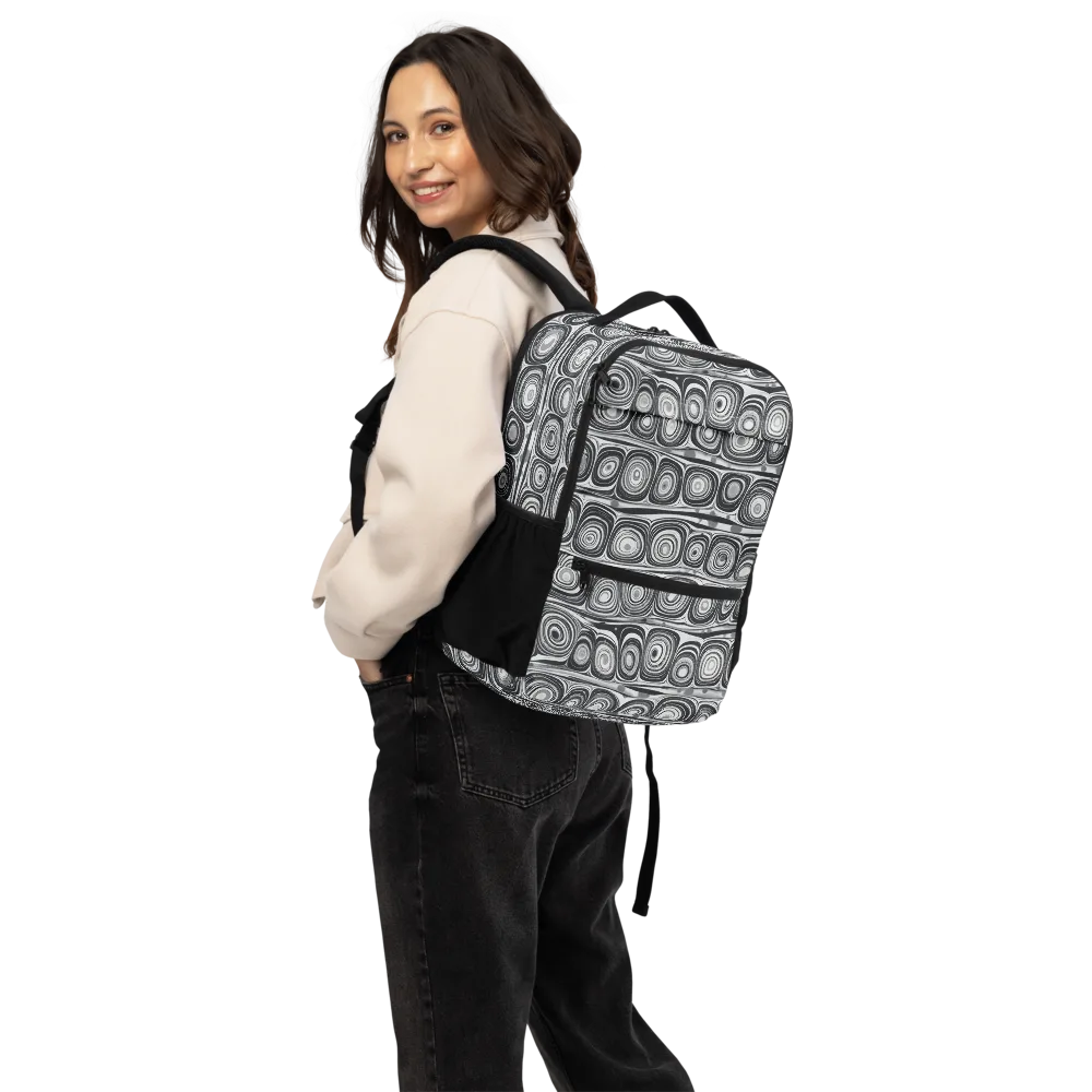Monochrome Strata on Utility Backpack — Back