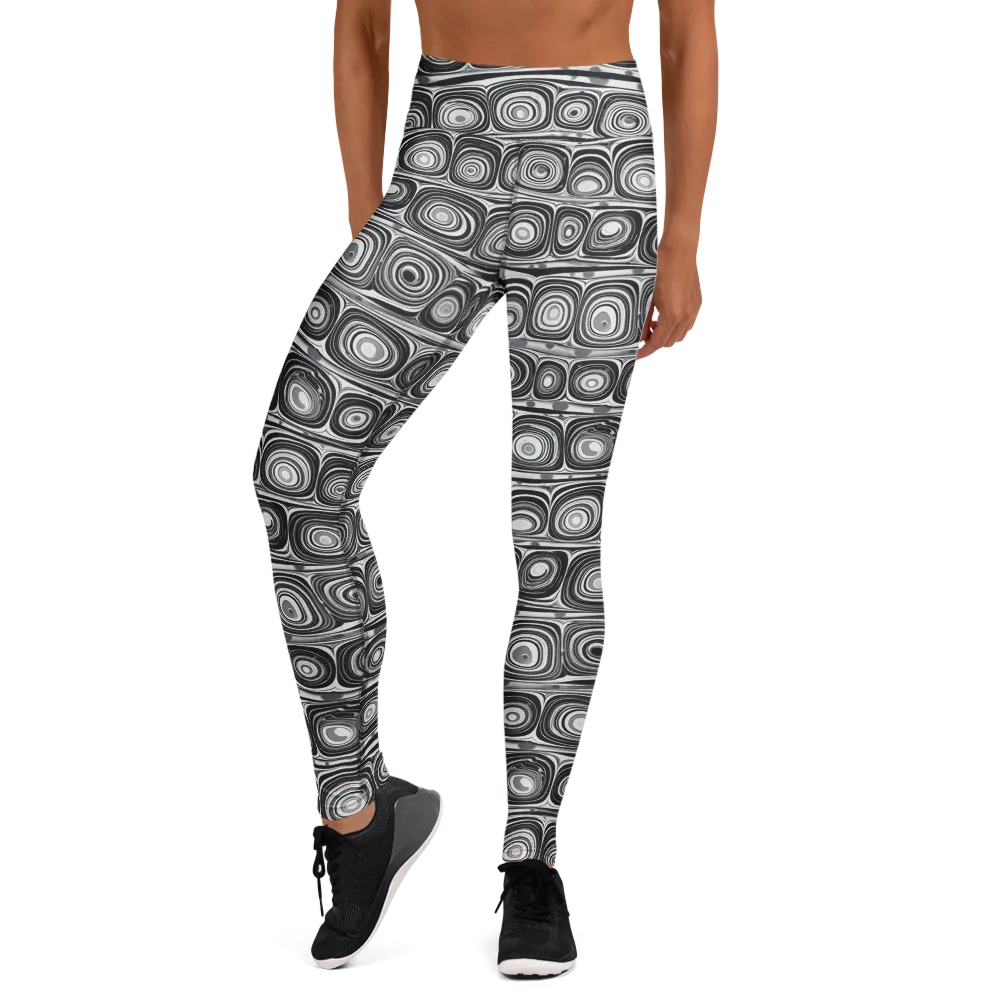 Monochrome Strata on Yoga Leggings — Front