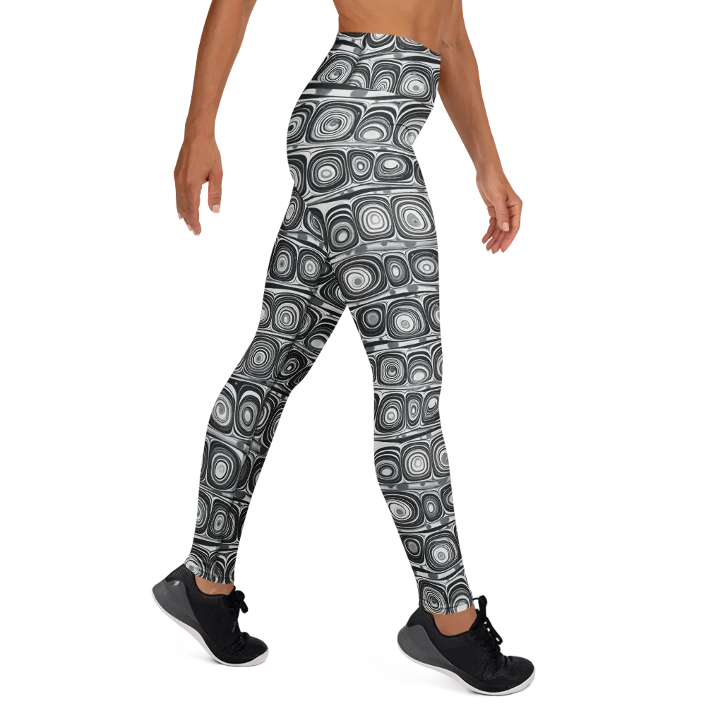 Monochrome Strata on Yoga Leggings — Right