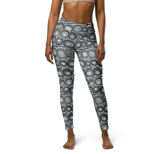 Monochrome Strata on a Yoga Leggings