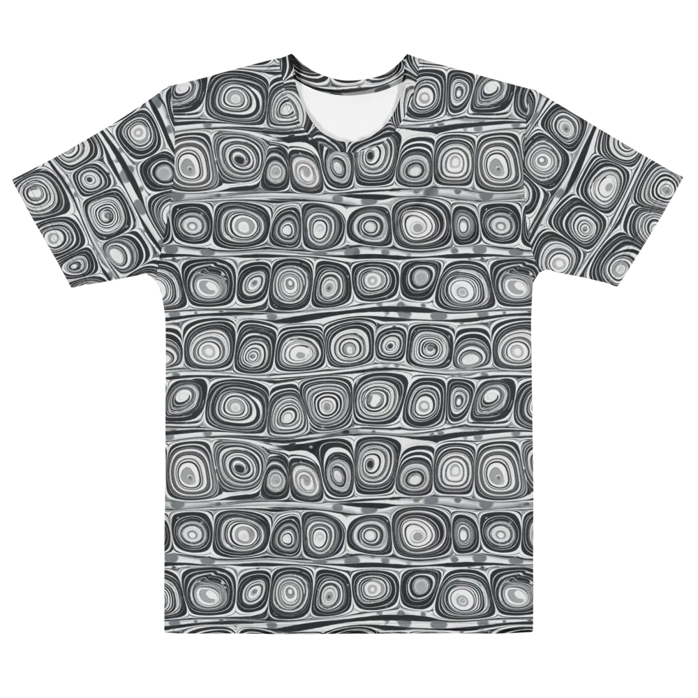 Monochrome Strata on Men's Cotton Crew Neck T-Shirt — Front