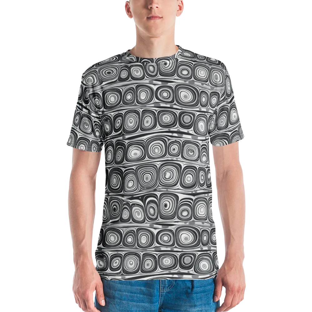 Monochrome Strata on Men's Crew Neck T-Shirt — Front