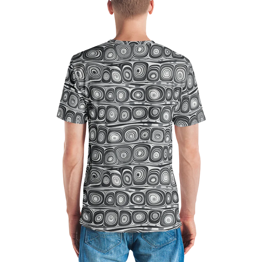 Monochrome Strata on Men's Crew Neck T-Shirt — Back