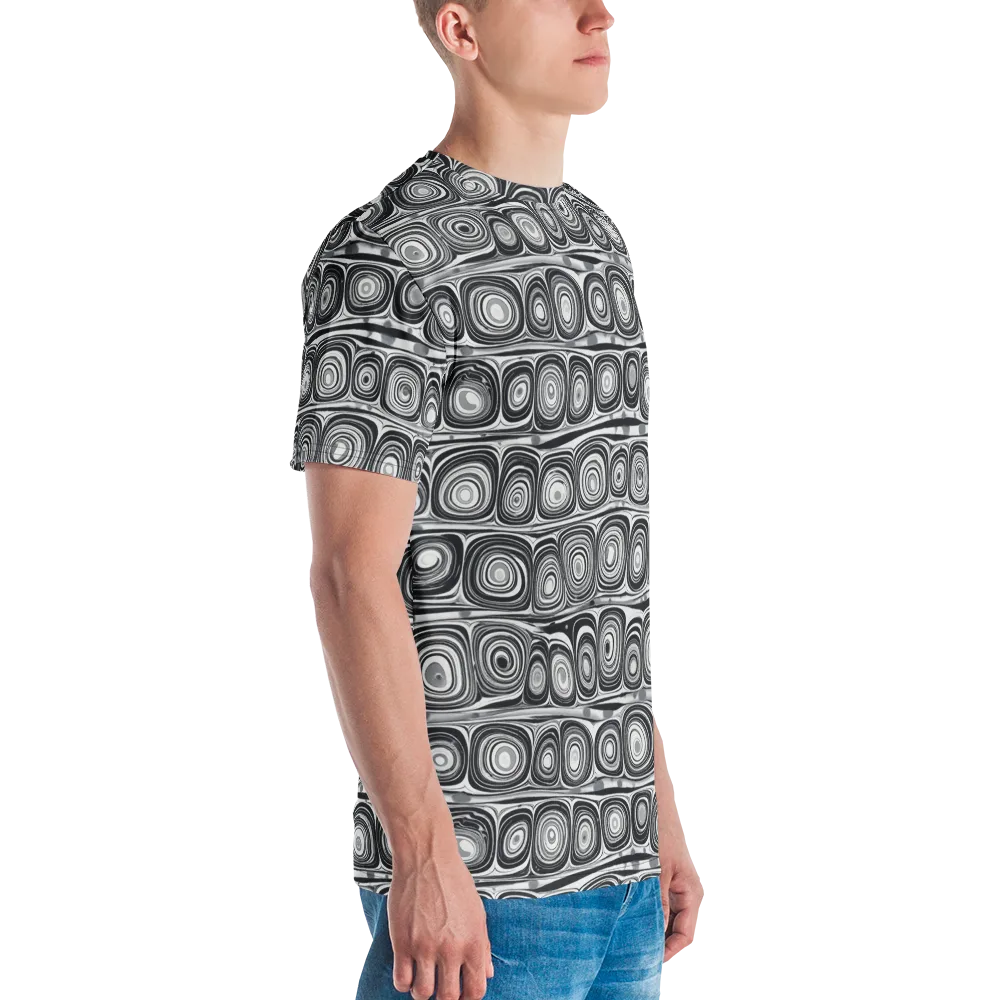 Monochrome Strata on Men's Crew Neck T-Shirt — Right
