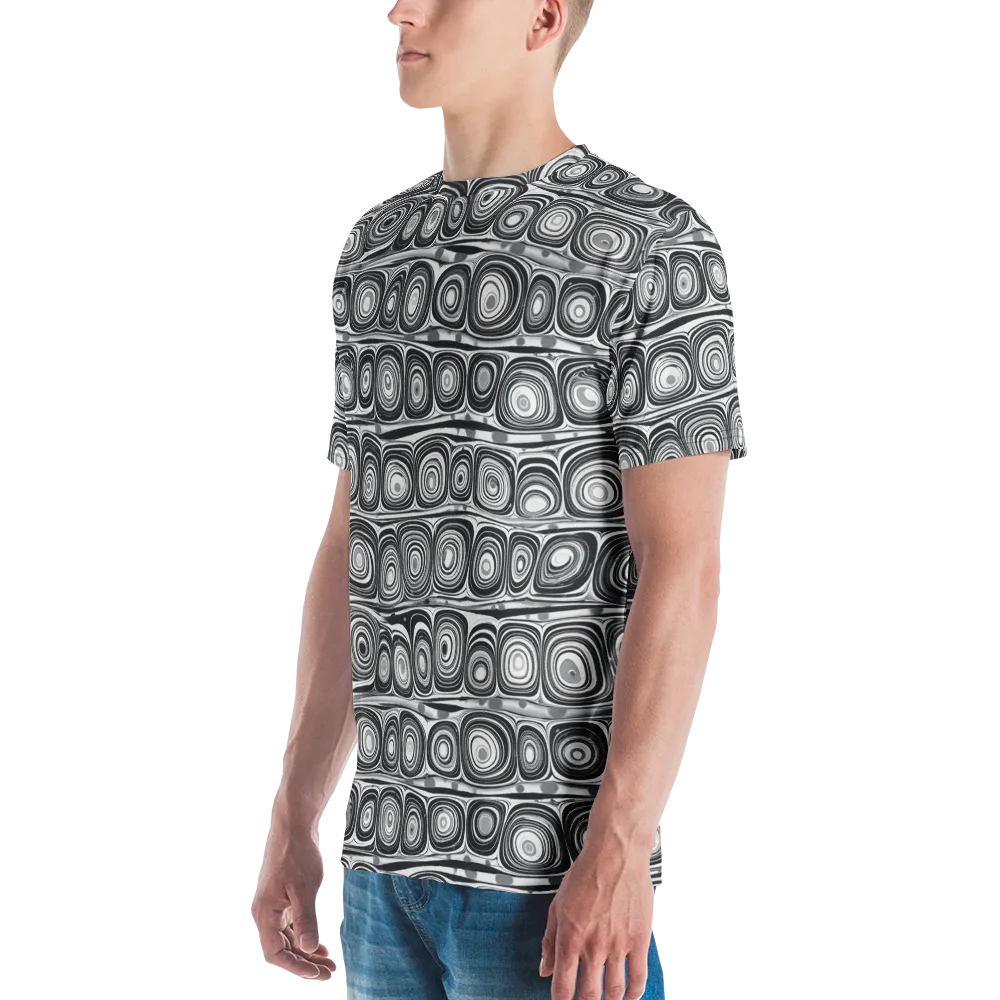 Monochrome Strata on Men's Crew Neck T-Shirt — Left