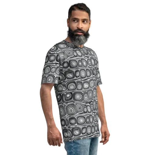 Monochrome Strata on a Men's Crew Neck T-Shirt