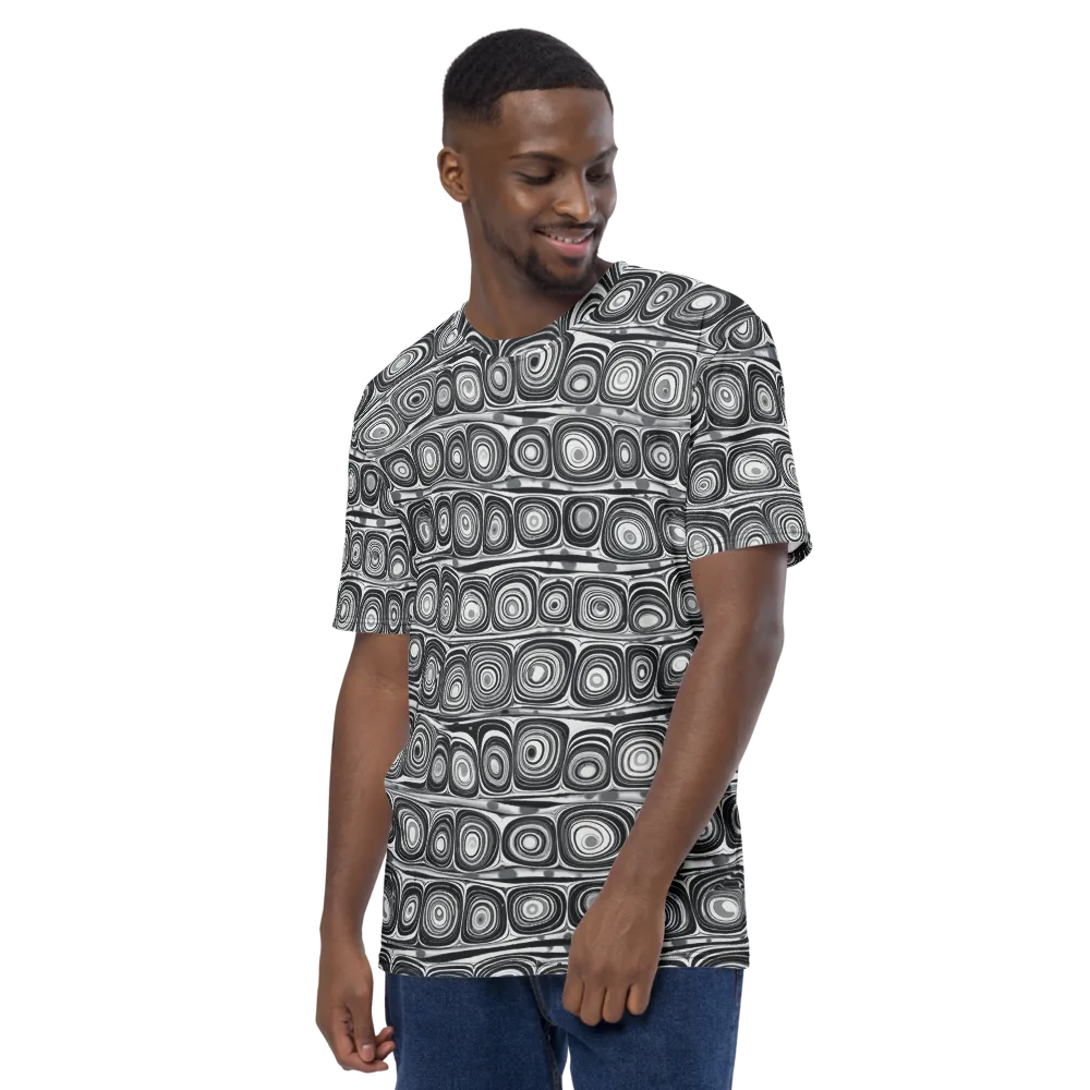 Monochrome Strata on Men's Crew Neck T-Shirt — Left