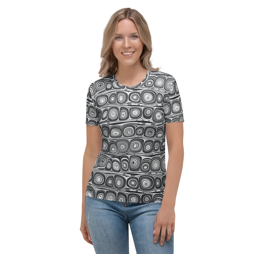 Monochrome Strata on Women's Crew Neck T-Shirt — Front