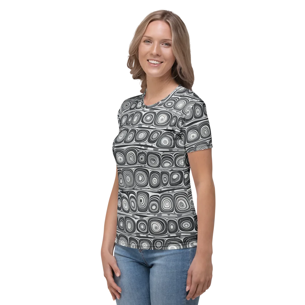 Monochrome Strata on Women's Crew Neck T-Shirt — Left