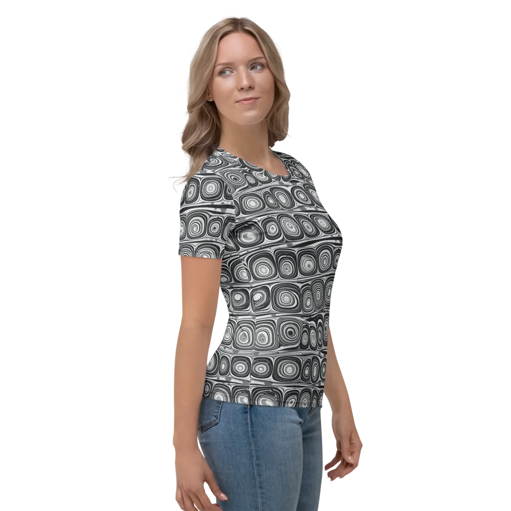 Monochrome Strata on Women's Crew Neck T-Shirt — Right