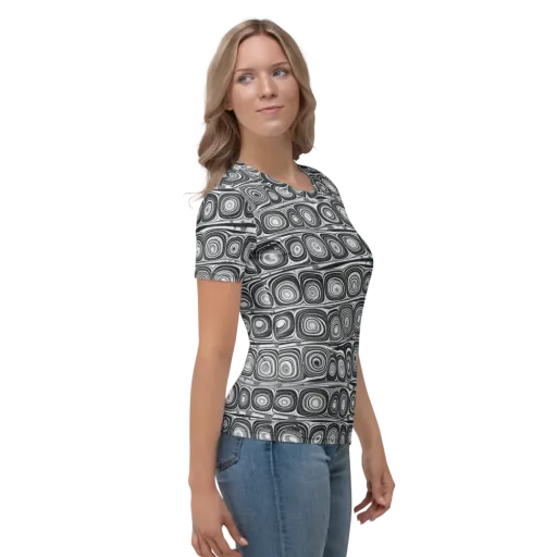 Monochrome Strata on a Women's Crew Neck T-Shirt