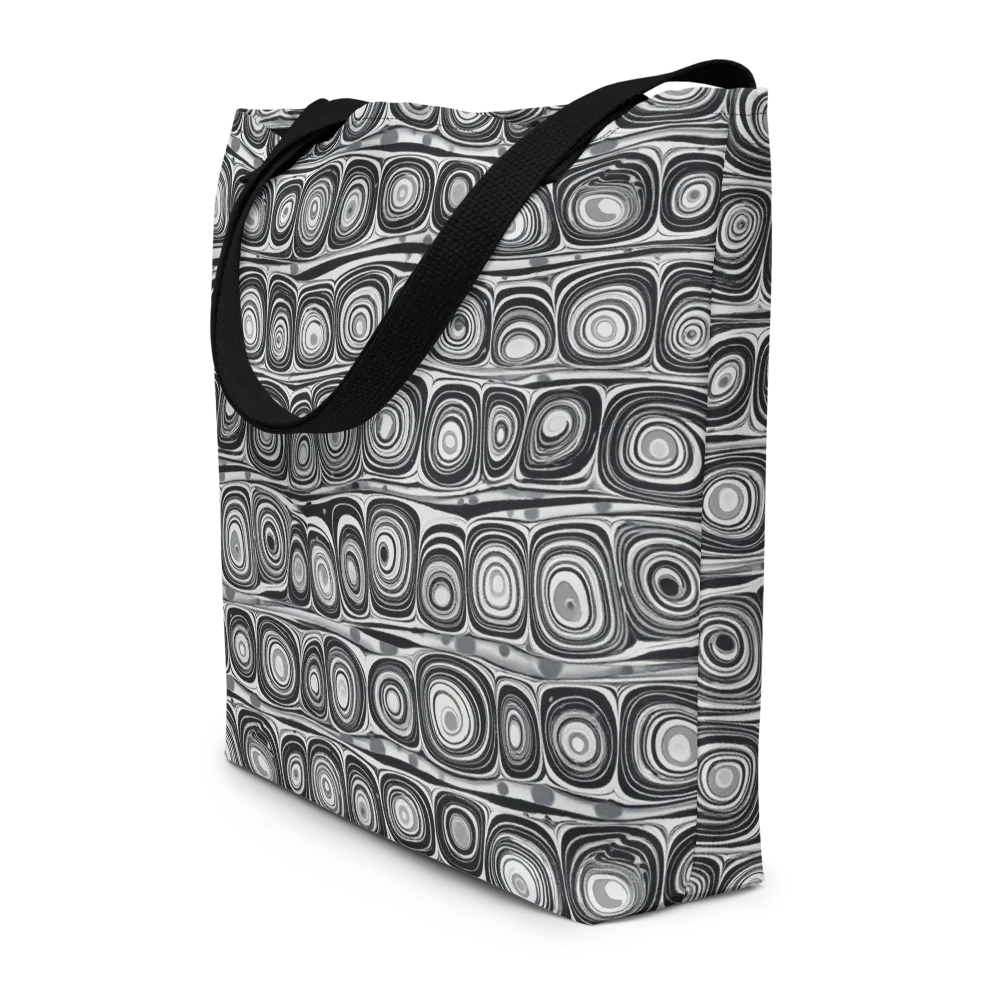 Monochrome Strata on Large Tote Bag W/ Pocket — Front