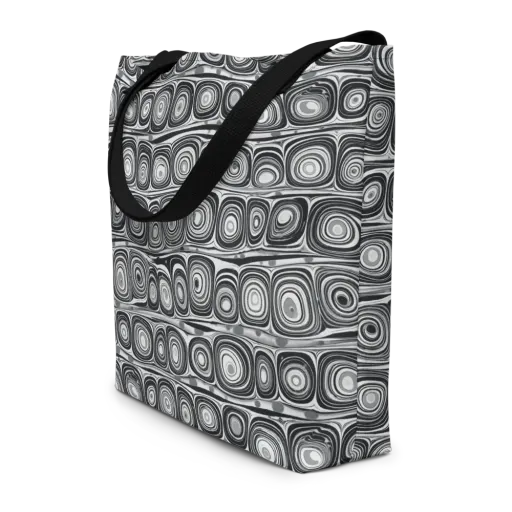 Monochrome Strata on a Large Tote Bag W/ Pocket