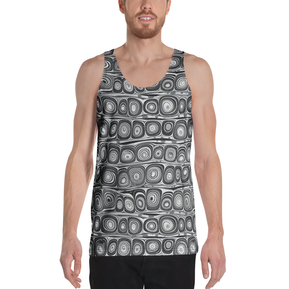 Monochrome Strata on Men's Tank Top — Front