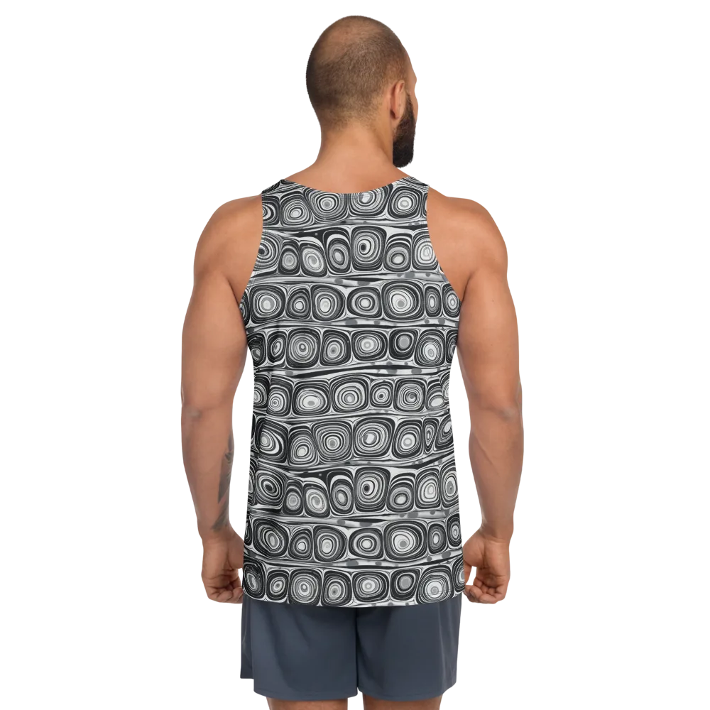Monochrome Strata on Men's Tank Top — Back