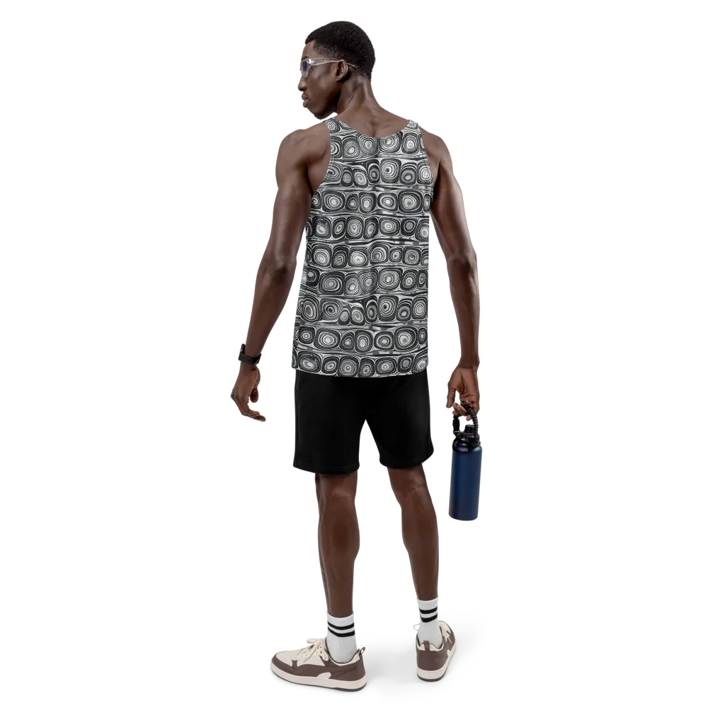 Monochrome Strata on Men's Tank Top — Back