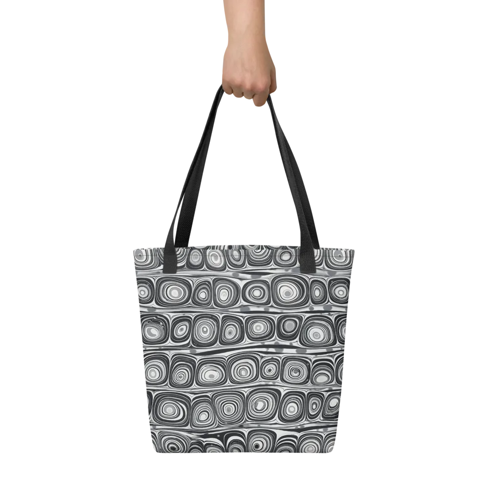 Monochrome Strata on Tote Bag — Front