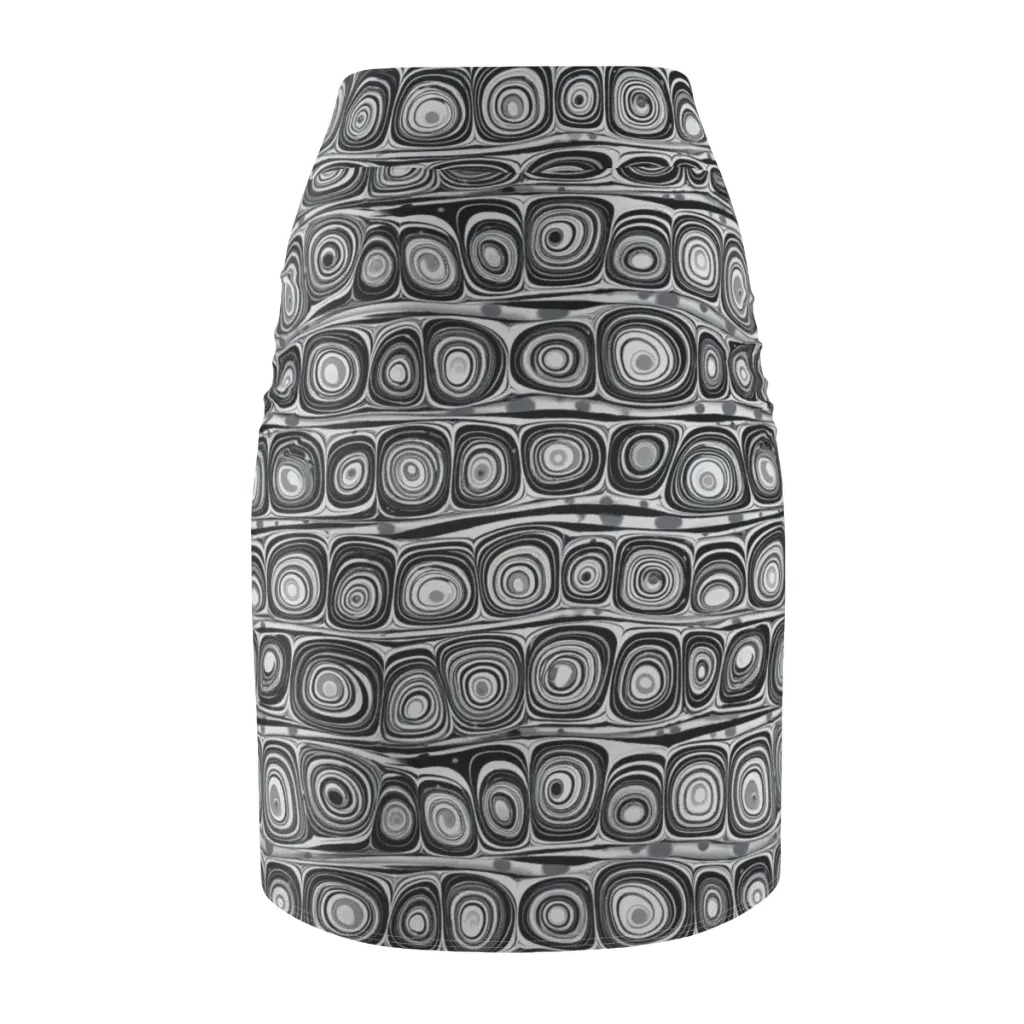 Monochrome Strata on Pencil Skirt — Back