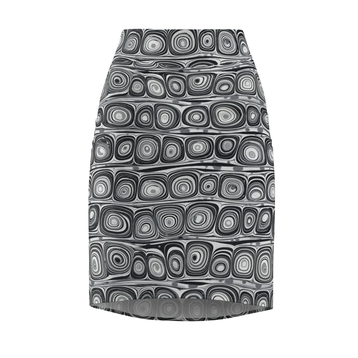 Monochrome Strata on Pencil Skirt — Front