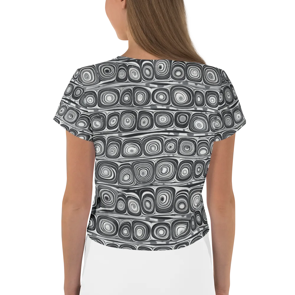 Monochrome Strata on Crop Tee — Back