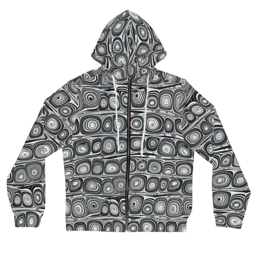Monochrome Strata on a Women's Full-Zip Hoodie