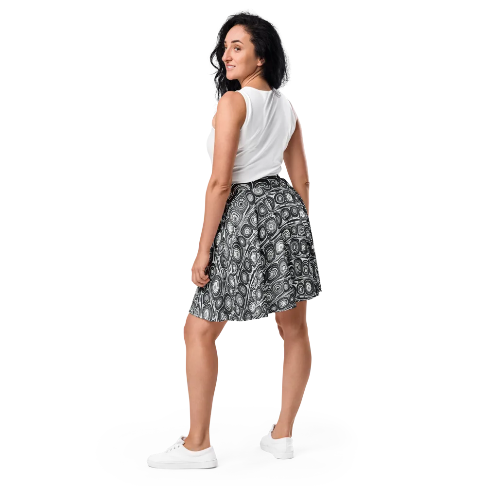 Monochrome Strata on Skater Skirt — Back