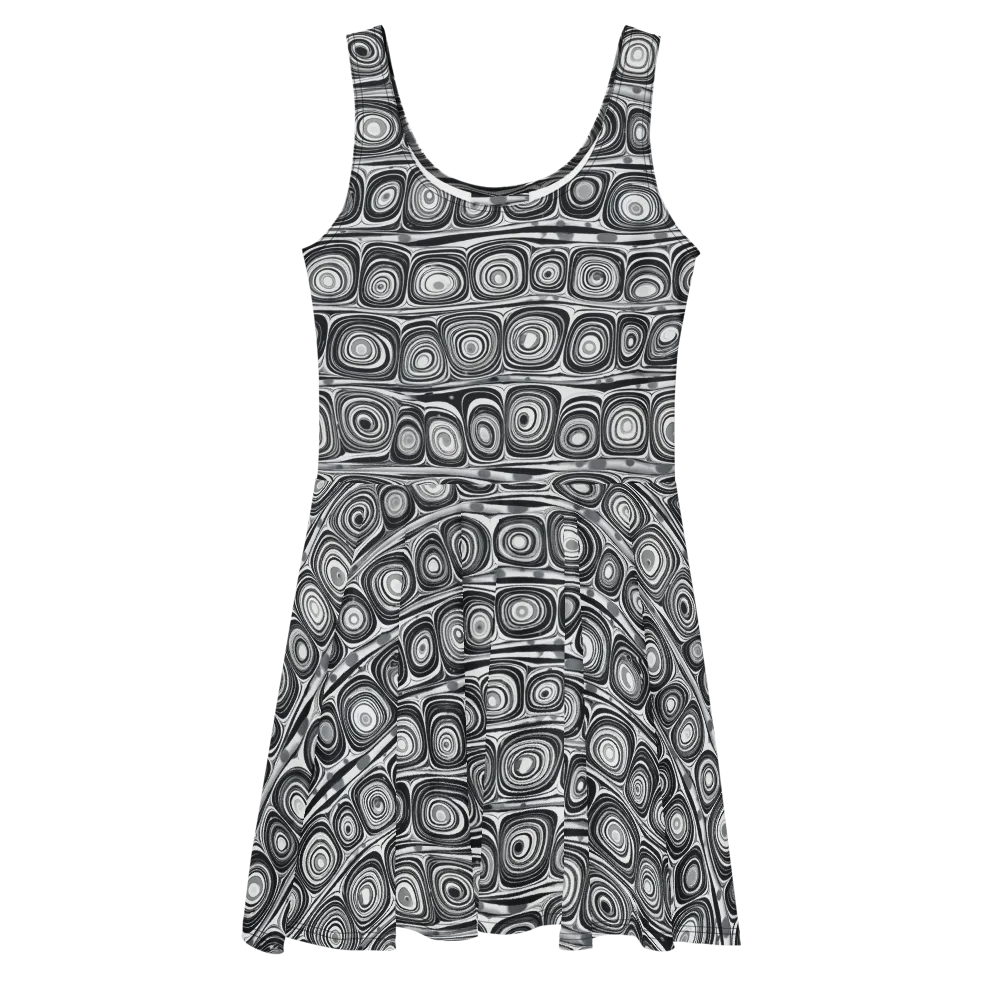 Monochrome Strata on Skater Dress — Front