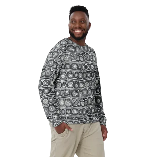 Monochrome Strata on a Sweatshirt