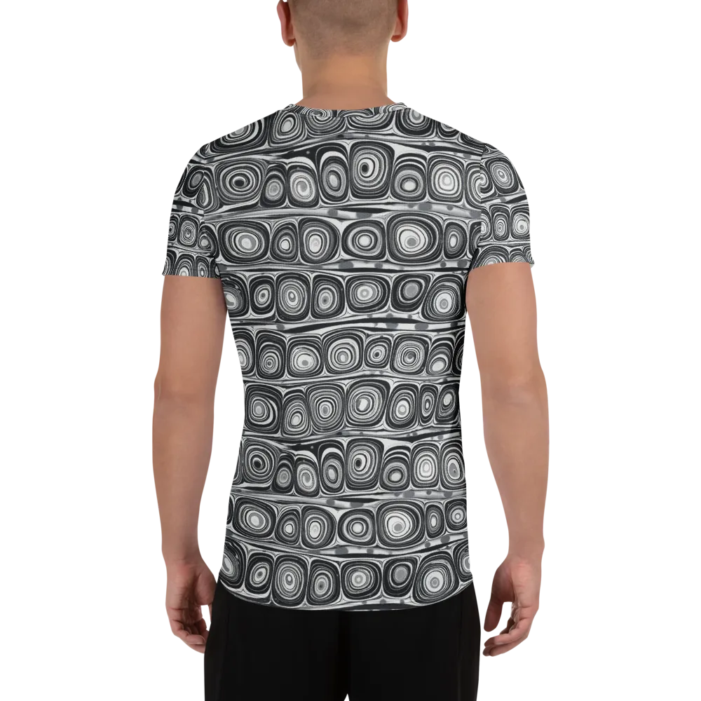 Monochrome Strata on Men's Athletic T-Shirt — Back