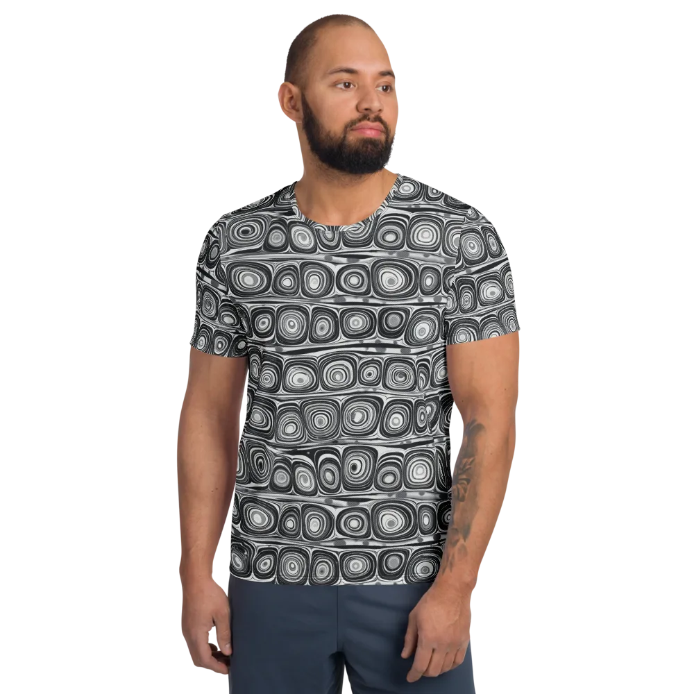 Monochrome Strata on Men's Athletic T-Shirt — Front