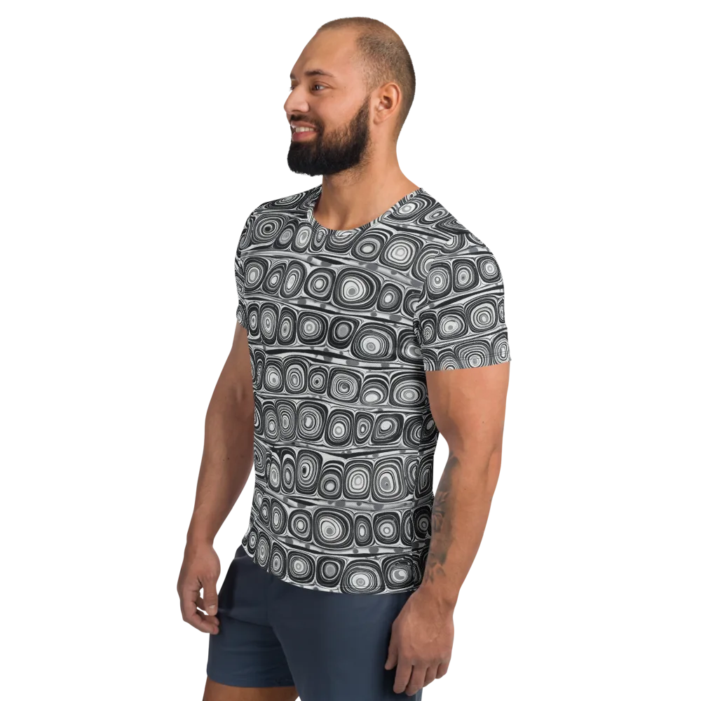 Monochrome Strata on Men's Athletic T-Shirt — Left