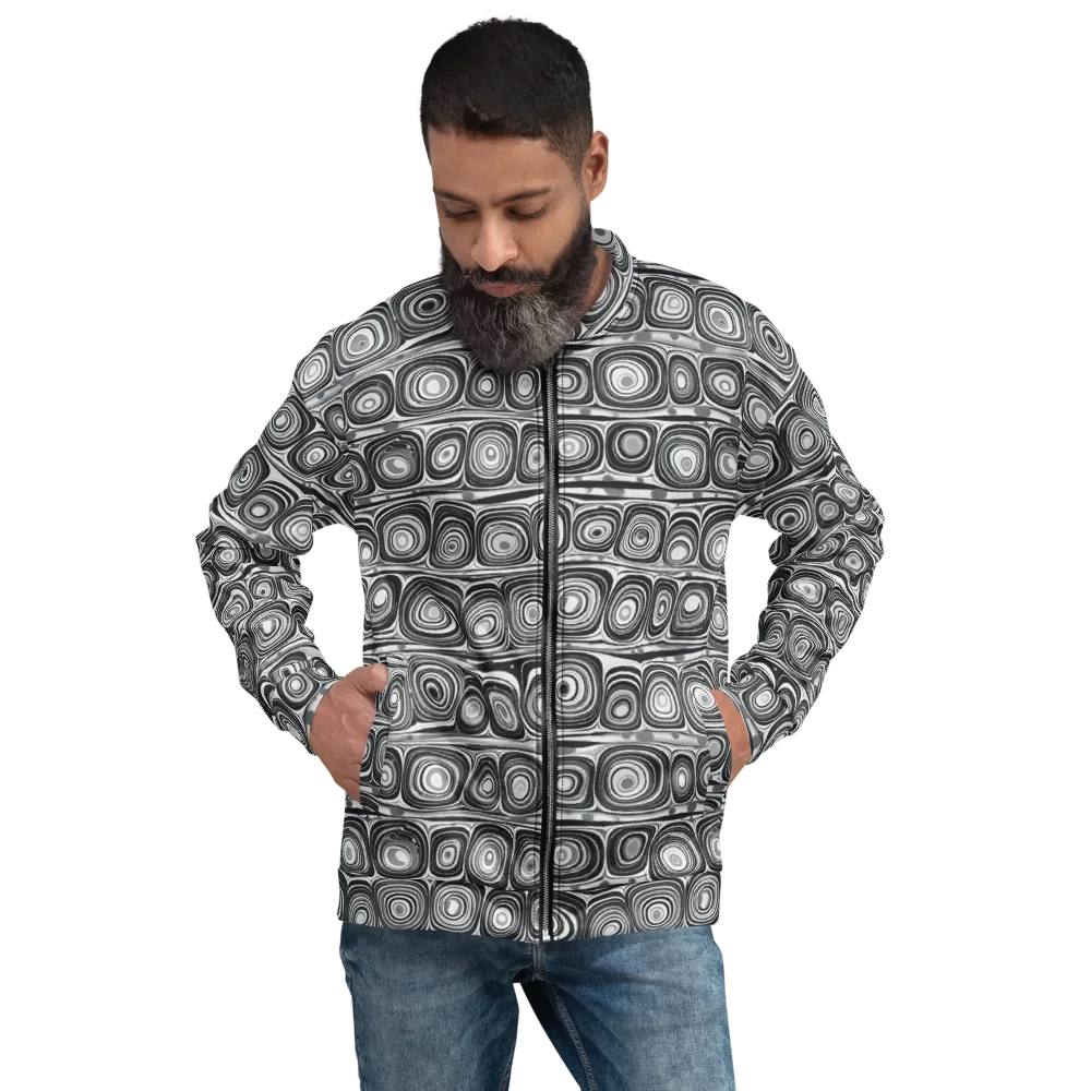 Monochrome Strata on Bomber Jacket — Front