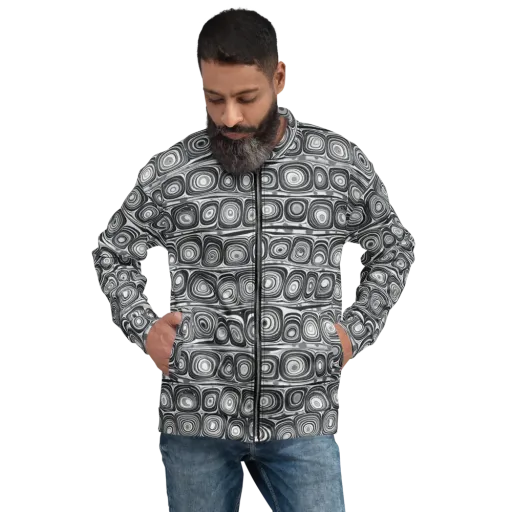 Monochrome Strata on a Bomber Jacket