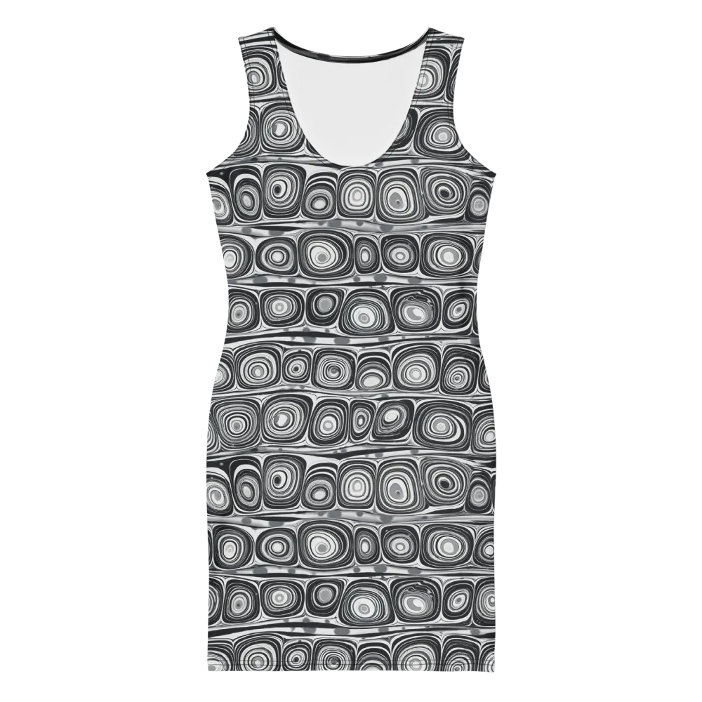 Monochrome Strata on Bodycon Dress — Front