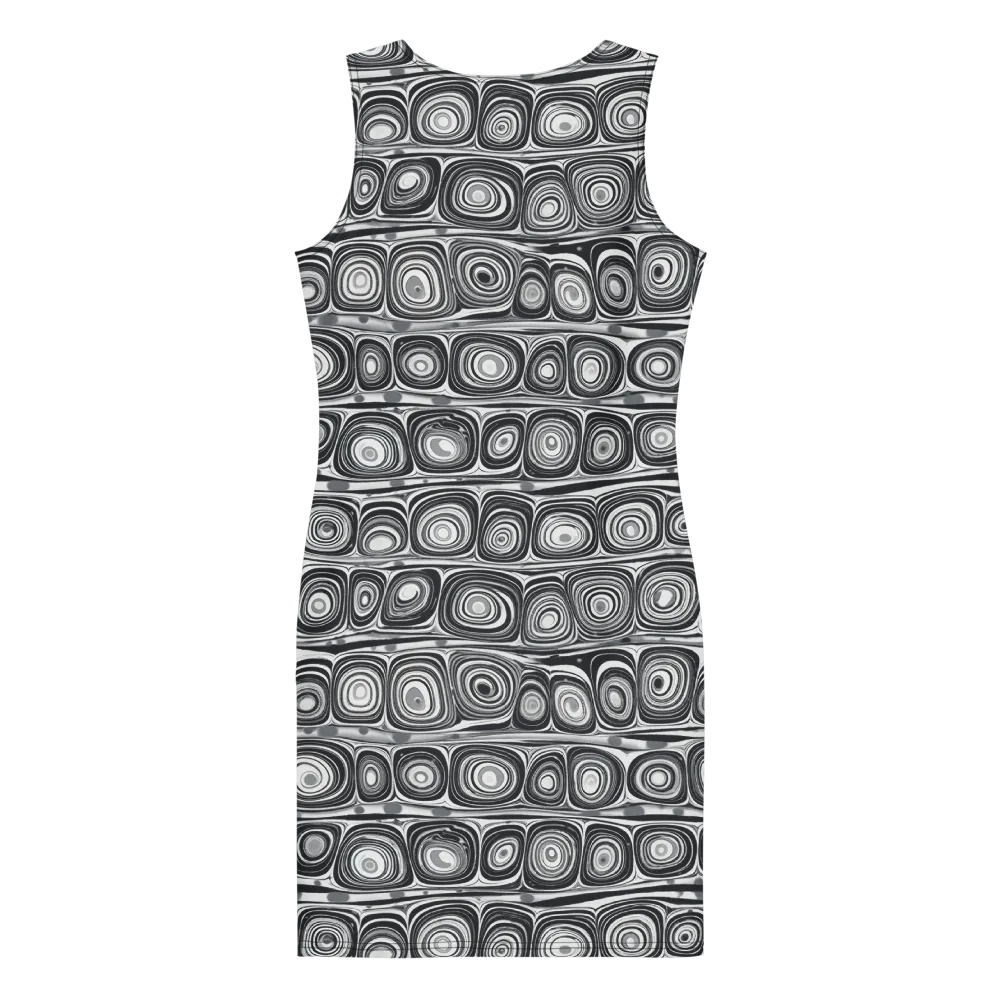 Monochrome Strata on Bodycon Dress — Back