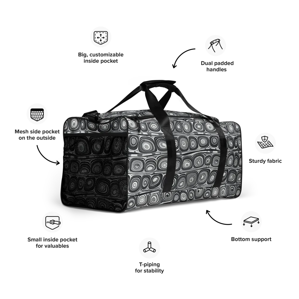 Monochrome Strata on Duffle Bag — Right Front