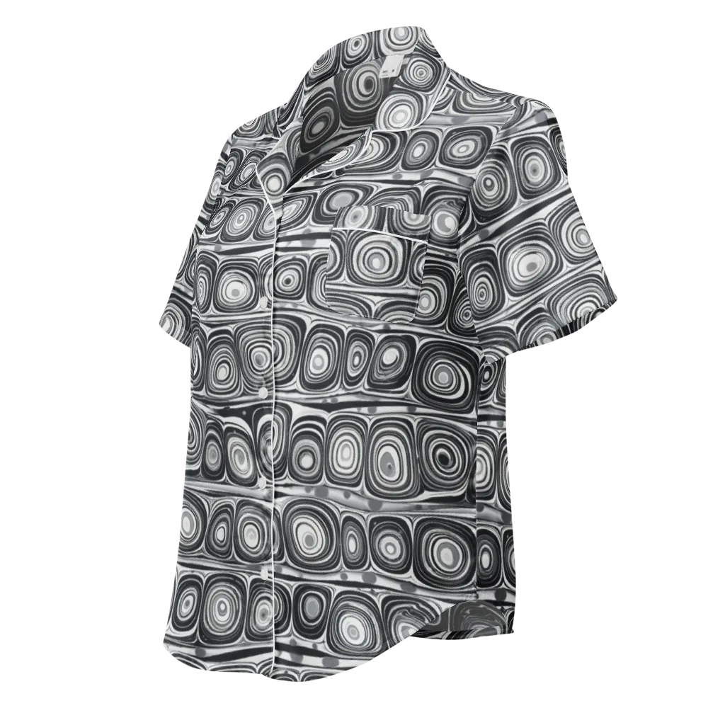 Monochrome Strata on Women's Short Sleeve Pajama Top — Left Front