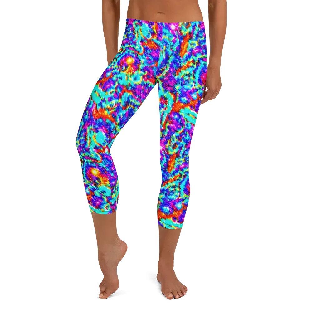 Laser Garden on Capri Leggings — Front
