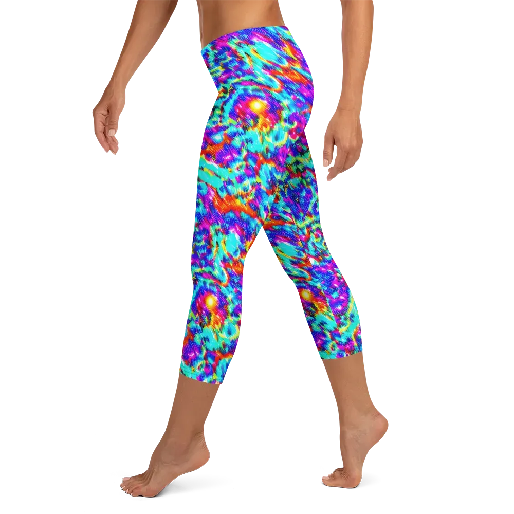 Laser Garden on Capri Leggings — Left