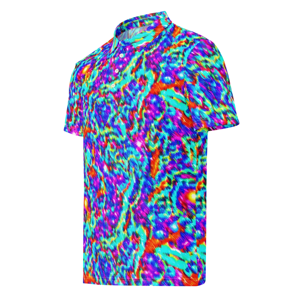 Laser Garden on Men's Slim Fit Polo Shirt — Left Front