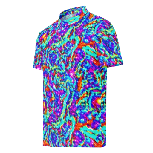 Laser Garden on a Men's Slim Fit Polo Shirt