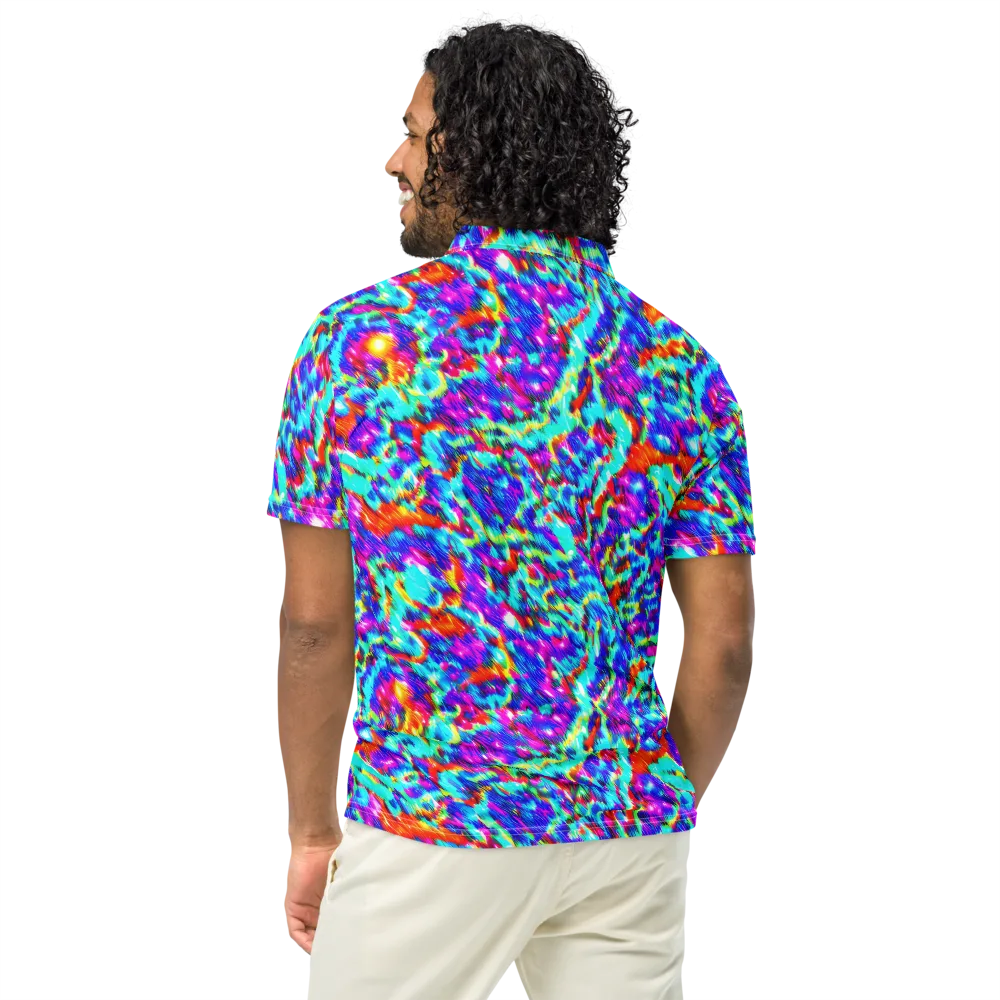 Laser Garden on Men's Slim Fit Polo Shirt — Back