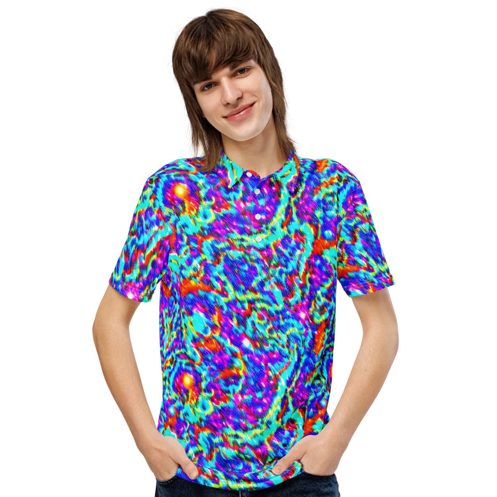 Laser Garden on Men's Slim Fit Polo Shirt — Front