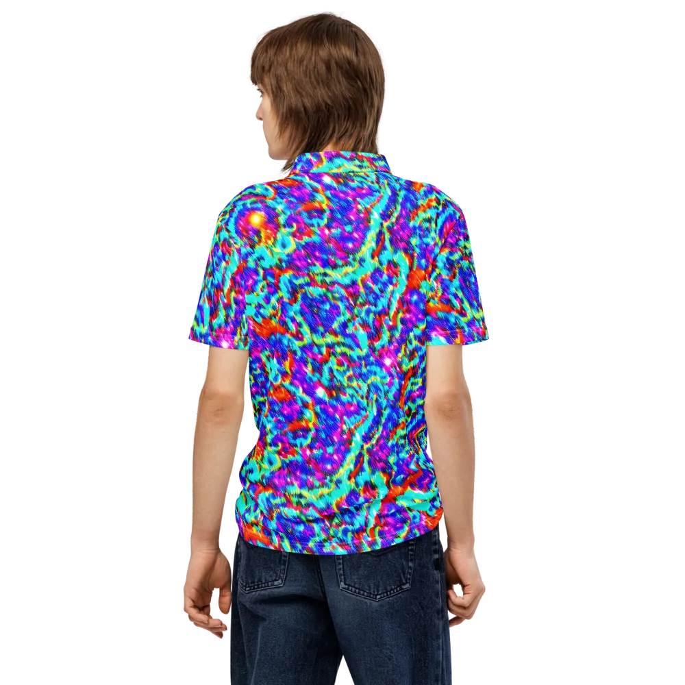 Laser Garden on Men's Slim Fit Polo Shirt — Back