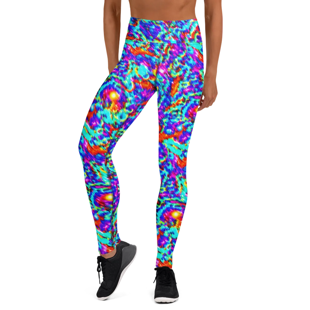 Laser Garden on Yoga Leggings — Front