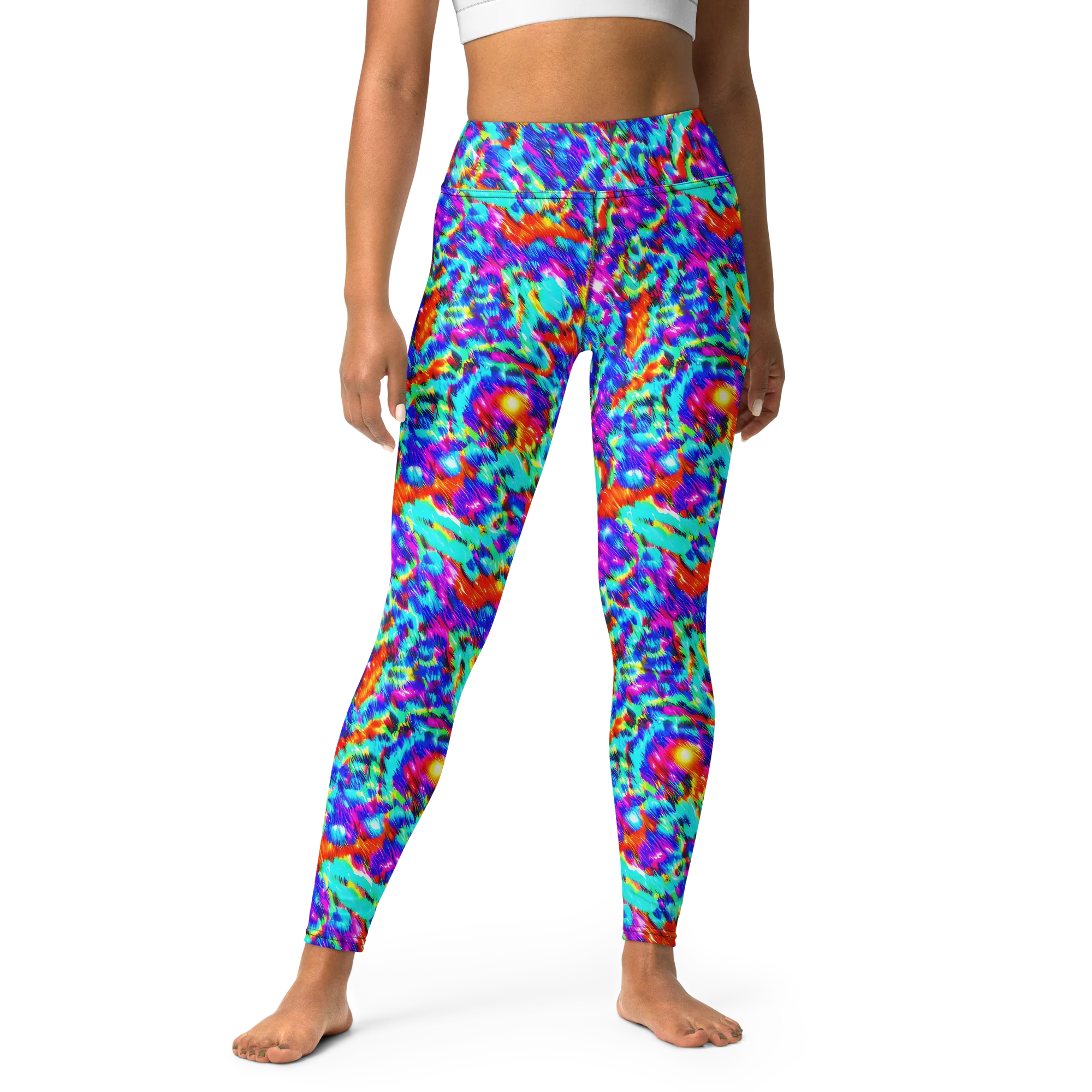 Laser Garden on Yoga Leggings — Front