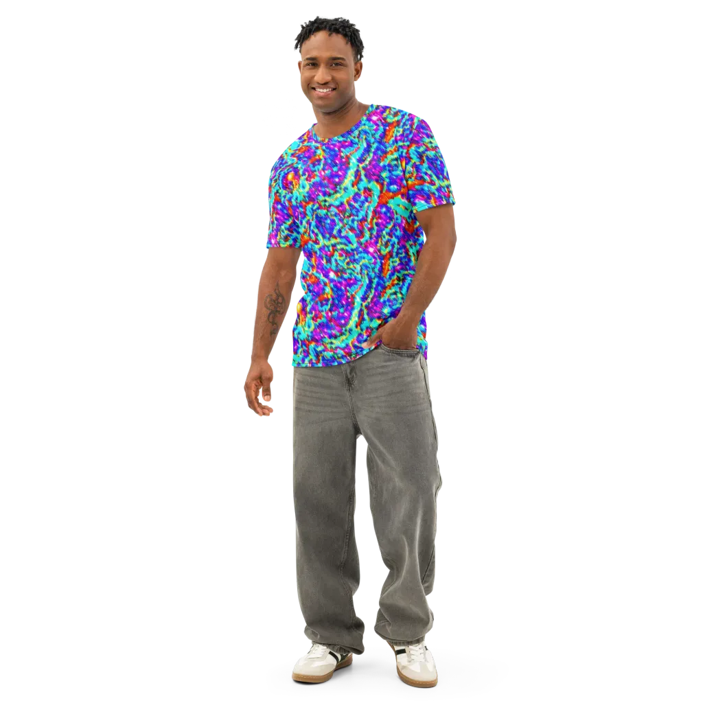Laser Garden on Men's Cotton Crew Neck T-Shirt — Front