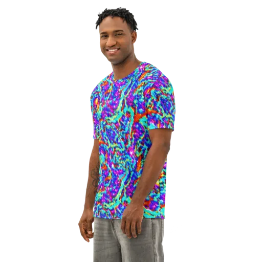 Laser Garden on a Men's Cotton Crew Neck T-Shirt